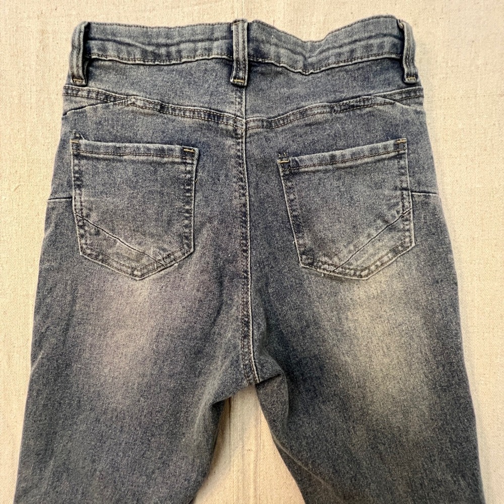 Rise Supply Co Flare Jeans Womens Size 3 Green Vintage Wash Cotton Blend Stretch - Picture 11 of 15